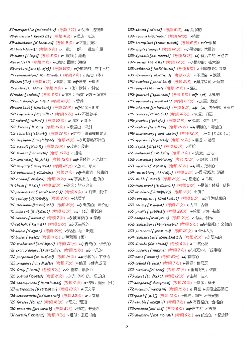 六级1000高频词有音标_英语四六级整合_英语四六级真题版本一此版本可作为补充_大学英语CET6_X0_02-高频词汇+答题卡