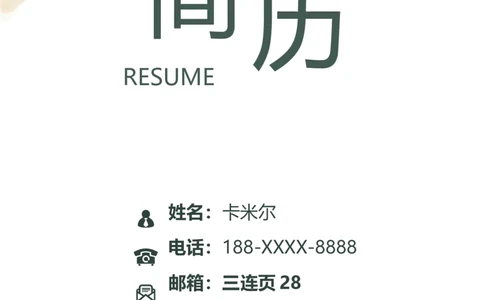 28_各类简历_简历模板(1)_三页模板封面+简历+自荐信_word-