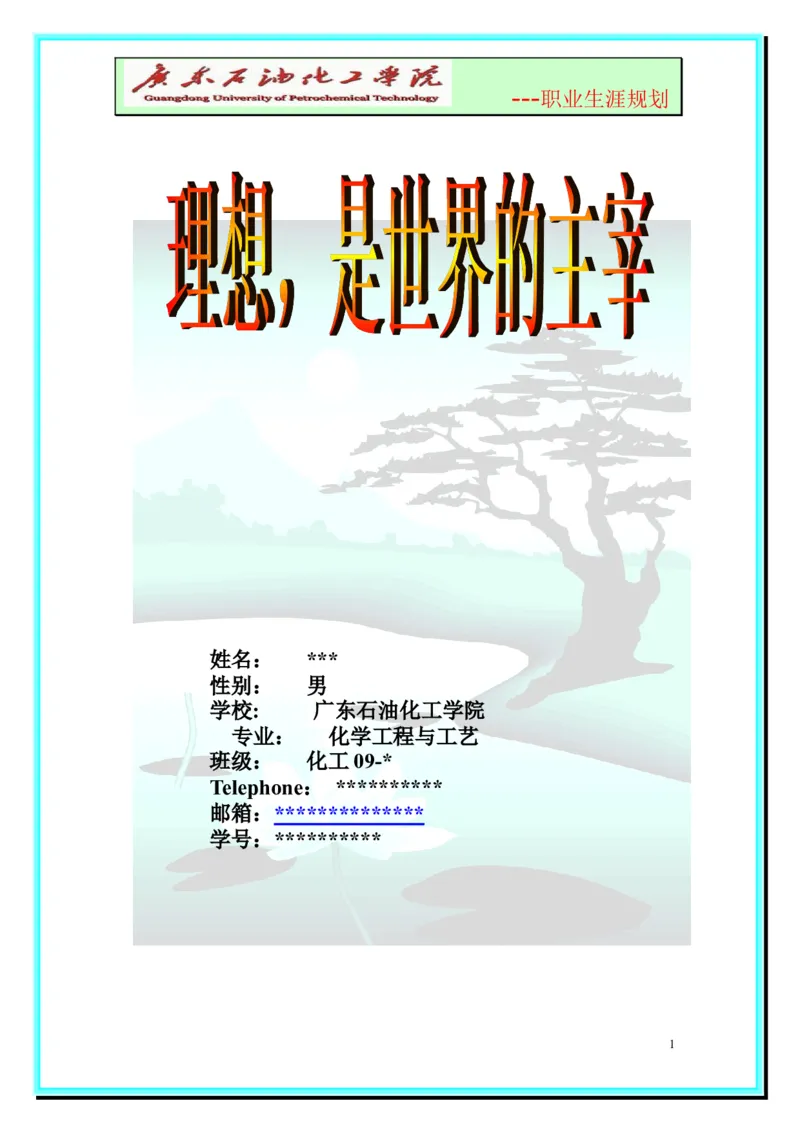 大学生职业生涯规划-化学工程与工艺_E6-职业规划_33化学专业