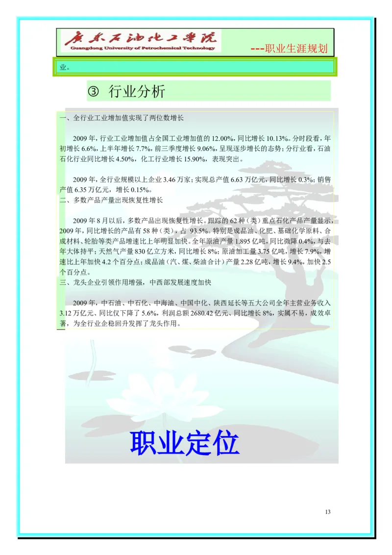 大学生职业生涯规划-化学工程与工艺_E6-职业规划_33化学专业