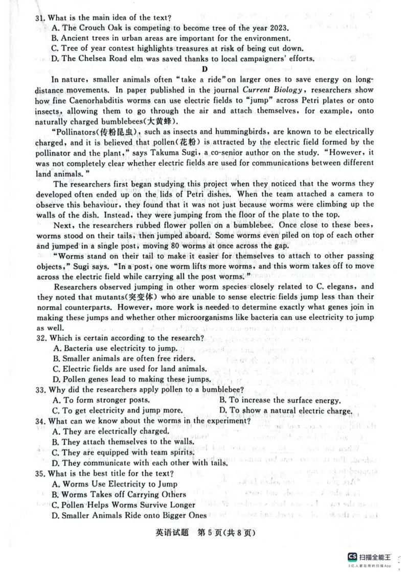 河北省金科大联考2024届高三上学期10月质量检测（同新未来10月）英语(1)_2023年10月_01每日更新_15号_2024届河北省金科大联考高三上学期10月联考（24046C）
