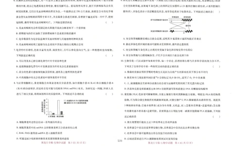 王后雄高考押题预测卷2024黑龙江专版-生物_2024高考押题卷_22024王hou雄_16王后雄押题_2024年王后雄高考押题预测卷（黑龙江专版）