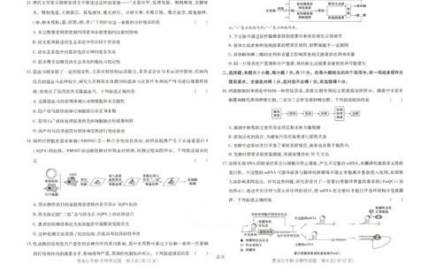 王后雄高考押题预测卷2024黑龙江专版-生物_2024高考押题卷_22024王hou雄_16王后雄押题_2024年王后雄高考押题预测卷（黑龙江专版）
