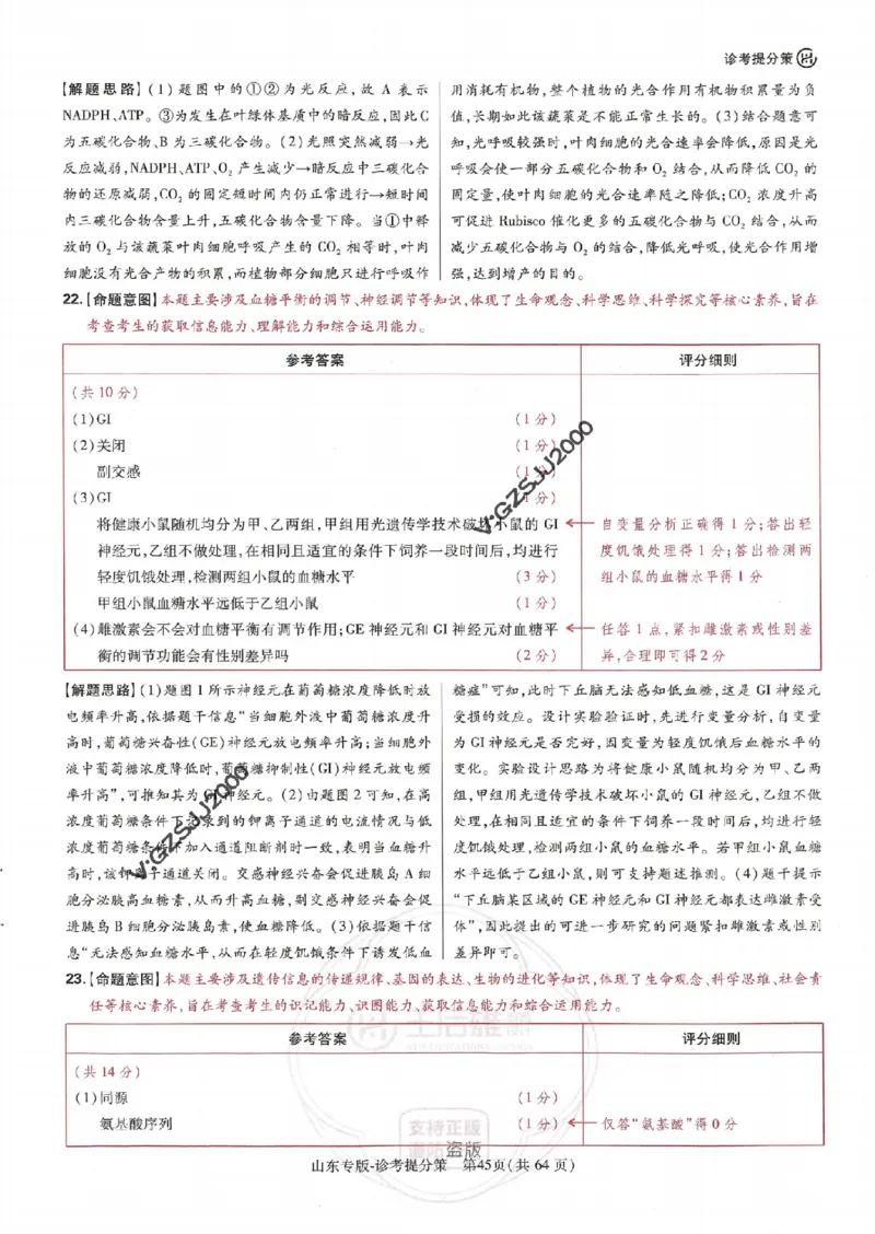 王后雄高考押题预测卷2024山东专版诊考提分册_2024高考押题卷_22024王hou雄_16王后雄押题_2024年王后雄高考押题预测卷（山东专版）