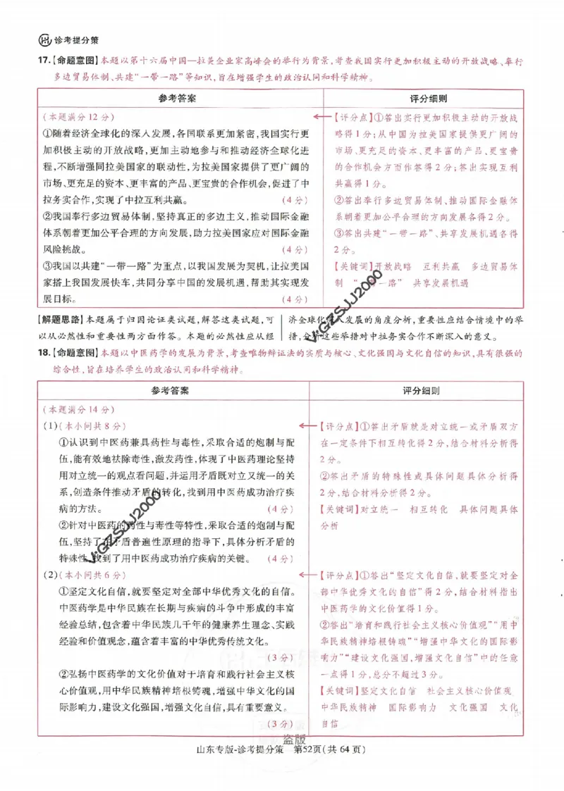 王后雄高考押题预测卷2024山东专版诊考提分册_2024高考押题卷_22024王hou雄_16王后雄押题_2024年王后雄高考押题预测卷（山东专版）