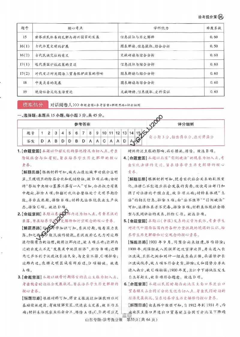 王后雄高考押题预测卷2024山东专版诊考提分册_2024高考押题卷_22024王hou雄_16王后雄押题_2024年王后雄高考押题预测卷（山东专版）