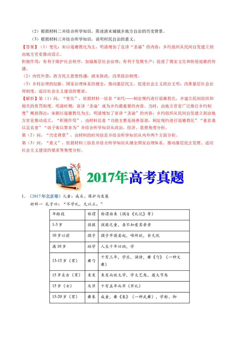专题19选择性必修一：国家制度与社会治理（解析卷）_近10年高考真题汇编（必刷）_十年（2014-2024）高考历史真题分项汇编（全国通用）
