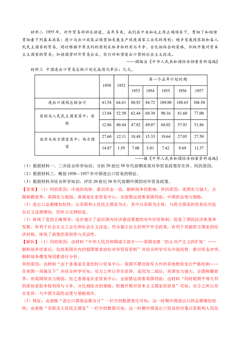 专题19选择性必修一：国家制度与社会治理（解析卷）_近10年高考真题汇编（必刷）_十年（2014-2024）高考历史真题分项汇编（全国通用）