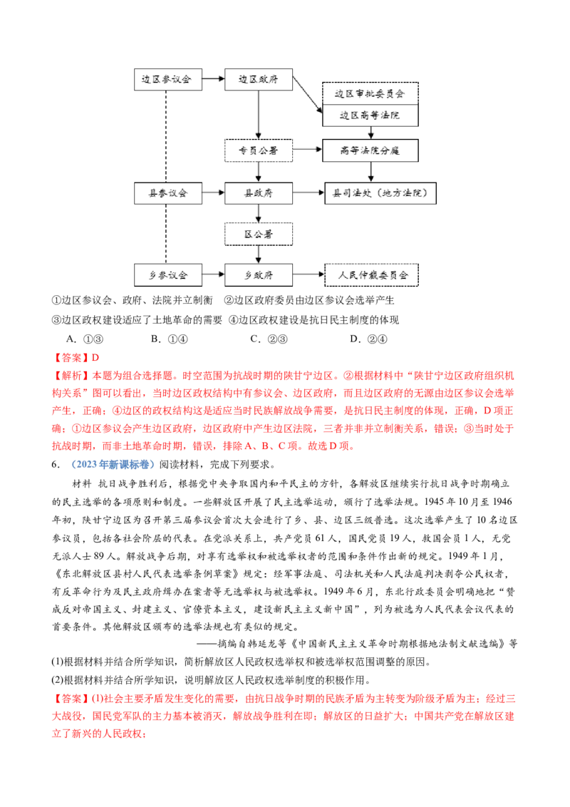 专题19选择性必修一：国家制度与社会治理（解析卷）_近10年高考真题汇编（必刷）_十年（2014-2024）高考历史真题分项汇编（全国通用）