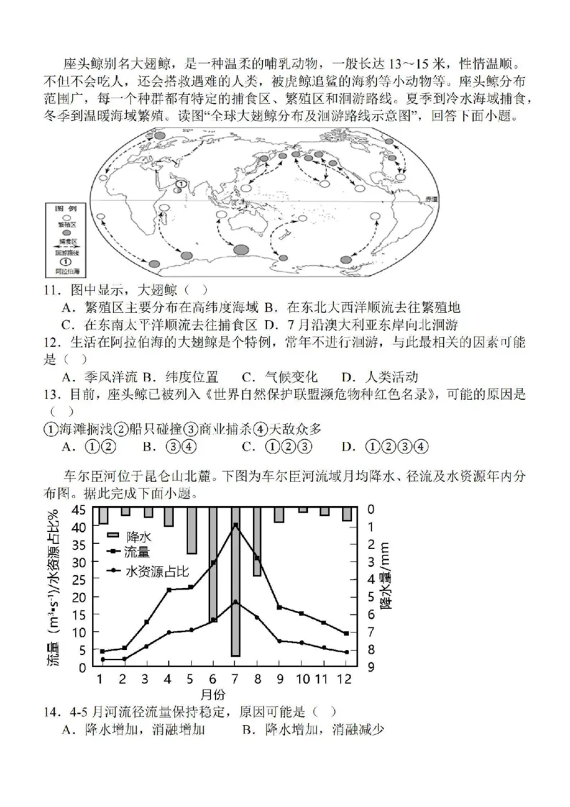 江苏省苏南名校2024届高三9月抽查调研地理(1)_2023年9月_029月合集_2024届江苏省苏南名校高三9月抽查调研