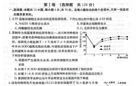 2024届山西省晋城市高三上学期第一次模拟考试理综试题_2024年2月_01每日更新_01号_2024届山西省晋城市高三上学期第一次模拟考试（296C）
