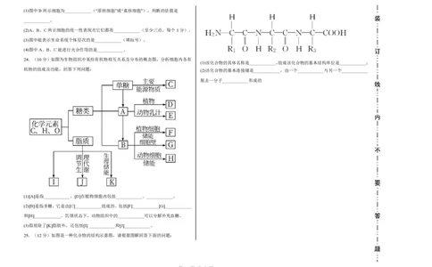 黑龙江省哈尔滨市第三十二中学校2023-2024学年高三上学期9月月考生物试题(1)_2023年9月_029月合集_2024届黑龙江省哈尔滨市第三十二中学校高三上学期9月月考