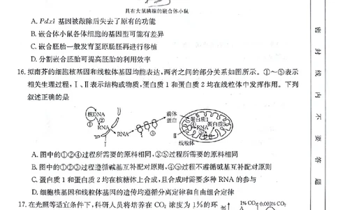 生物(1)_2023年10月_0210月合集_2024届甘肃金太阳高三上学期10月阶段检测（24-114C）_甘肃金太阳2024届高三上学期10月阶段检测（24-114C）生物