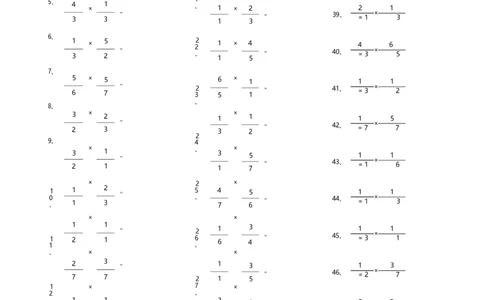 分数乘法第31~50篇（初级）_编码0121-6年级数学口算计算_口算题（适合6年级）(1)_分数-乘法（200篇）_（分数）乘法初级（100篇）
