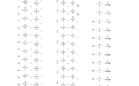 分数加减混合第1-20篇（高级）_编码0121-6年级数学口算计算_口算题（适合5年级）_分数-加减混合（280篇）_（分数）加减混合高级1~（100篇）
