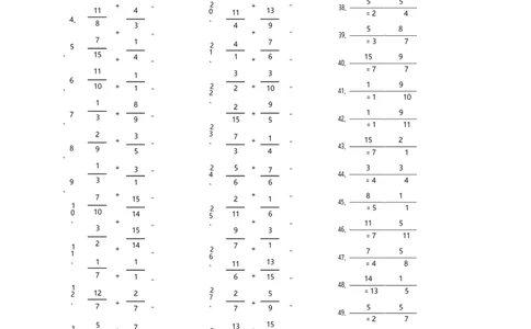 分数加减混合第1-20篇（高级）_编码0121-6年级数学口算计算_口算题（适合5年级）_分数-加减混合（280篇）_（分数）加减混合高级1~（100篇）