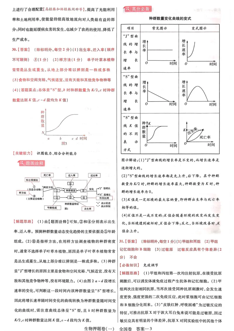生物答案_2023高考押题卷_2023版天星金考卷最后一卷_全国卷版_最后一卷&middot;生物