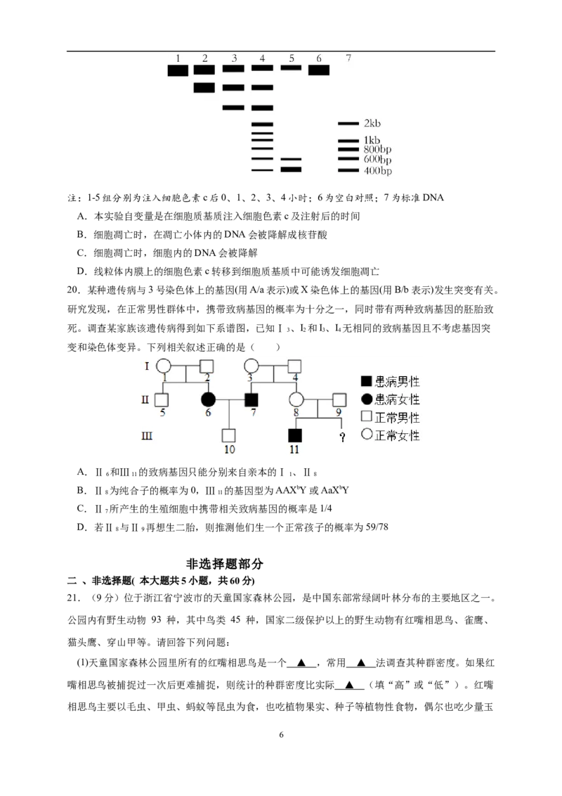生物（浙江卷）（考试版）_2023高考押题卷_学易金卷-2023学科网押题卷（各科各版本）_2023学科网押题卷-学易金卷-生物_生物（浙江卷）-学易金卷：2023年高考考前押题密卷