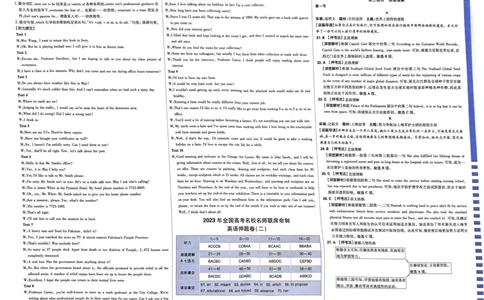 英语答案_2023高考押题卷_22023理想书高考必刷卷之押题卷_全国卷版_押题卷&middot;英语