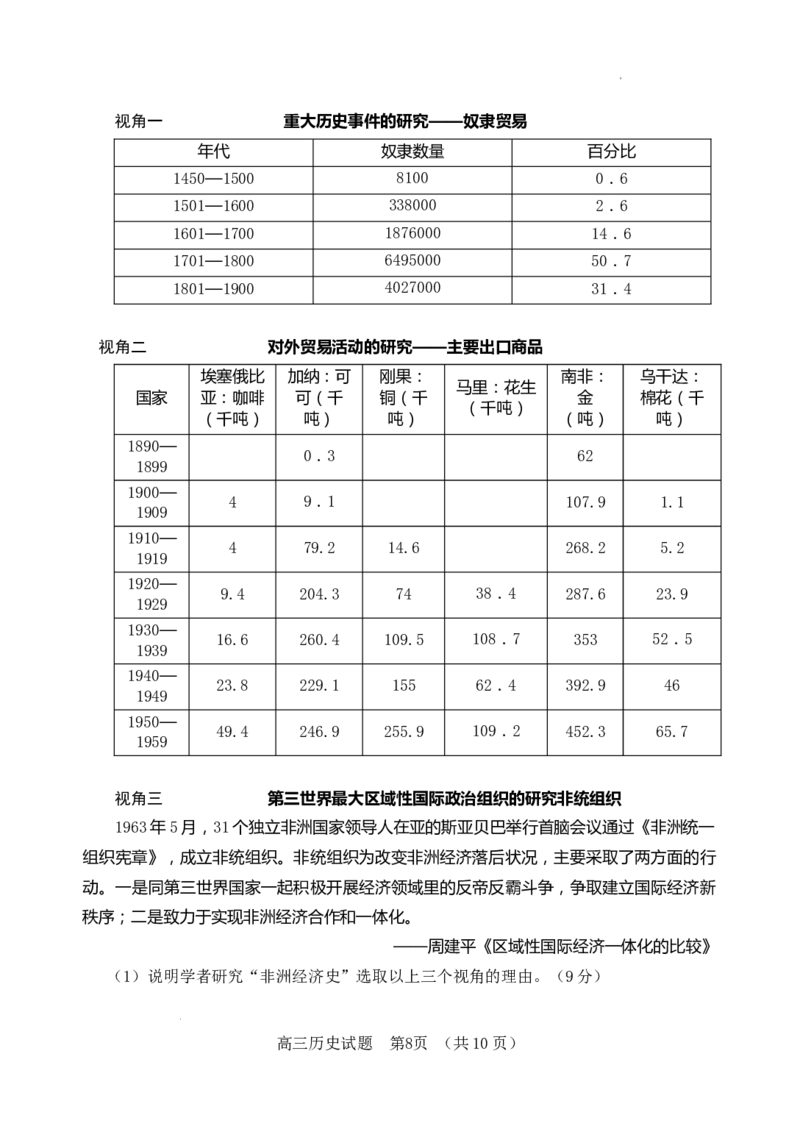 （教研室提供）山东省泰安肥城市2023-2024学年高三9月阶段测试历史试题_2023年9月_01每日更新_19号_2024届山东省泰安肥城市高三上学期9月阶段测试