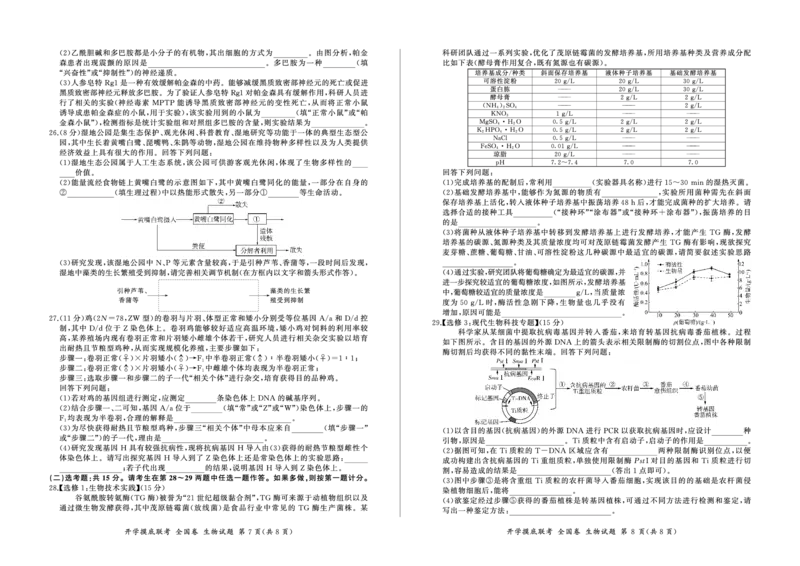 生物_2023年9月_01每日更新_6号_2024届百师联盟高三上学期开学摸底联考（全国卷）_2024届百师联盟高三上学期开学摸底联考生物试卷