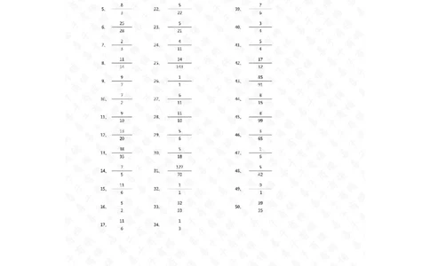 分数加减混合第31~50篇（初级）答案_编码0121-6年级数学口算计算_口算题（适合5年级）_分数-加减混合（280篇）_（分数）加减混合初级（100篇）