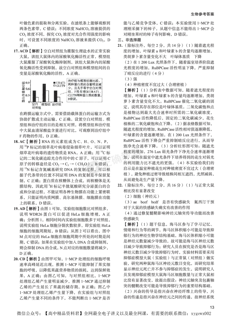 新高考《正确小卷》2024总复习生物质检卷2-答案_2024高考押题卷_72024正确教育全系列_2024年正确小卷全系列_（新高考）2024《正确小卷&middot;复习质检卷》（九科全）各两套