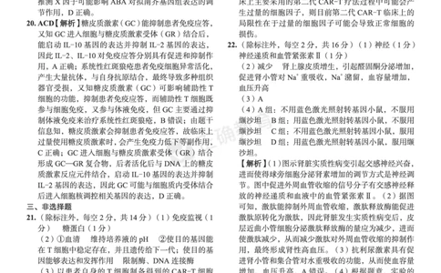 新高考《正确小卷》2024总复习生物质检卷2-答案_2024高考押题卷_72024正确教育全系列_2024年正确小卷全系列_（新高考）2024《正确小卷&middot;复习质检卷》（九科全）各两套