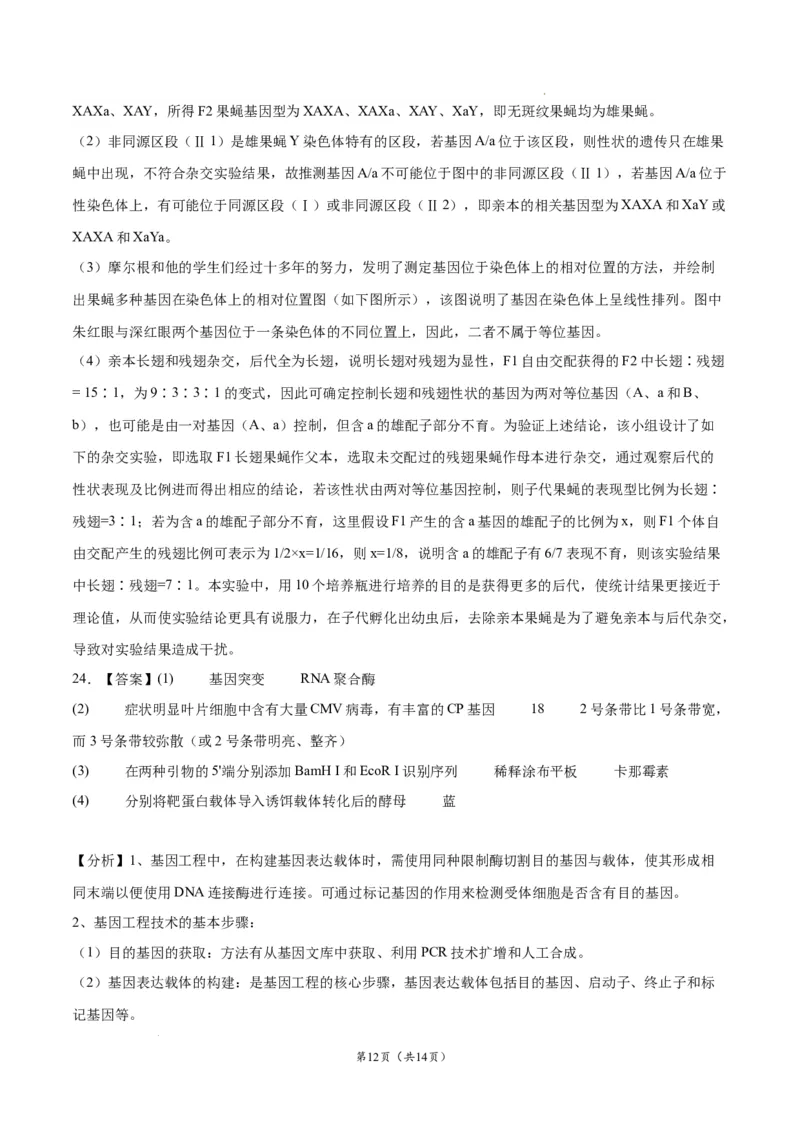 生物（江苏卷）（全解全析）_2023高考押题卷_学易金卷-2023学科网押题卷（各科各版本）_2023学科网押题卷-学易金卷-生物_生物（江苏卷）-学易金卷：2023年高考考前押题密卷