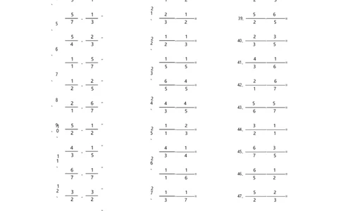 分数减法第1~20篇（初级）_编码0121-6年级数学口算计算_口算题（适合5年级）_分数-减法（200篇）_（分数）减法初级（100篇）