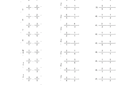 分数减法第1~20篇（初级）_编码0121-6年级数学口算计算_口算题（适合5年级）_分数-减法（200篇）_（分数）减法初级（100篇）