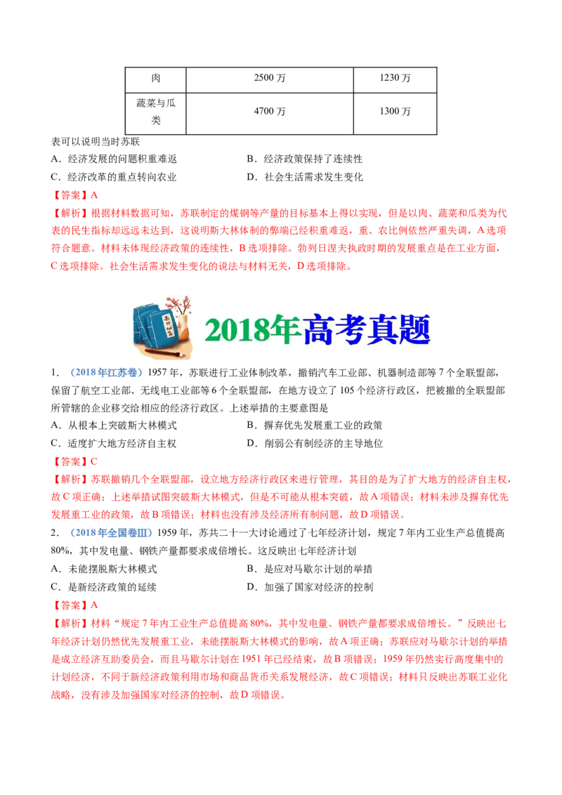 专题1720世纪下半叶世界的新变化（解析卷）_近10年高考真题汇编（必刷）_十年（2014-2024）高考历史真题分项汇编（全国通用）_十年（2014-2023）高考历史真题分项汇编（全国通用）