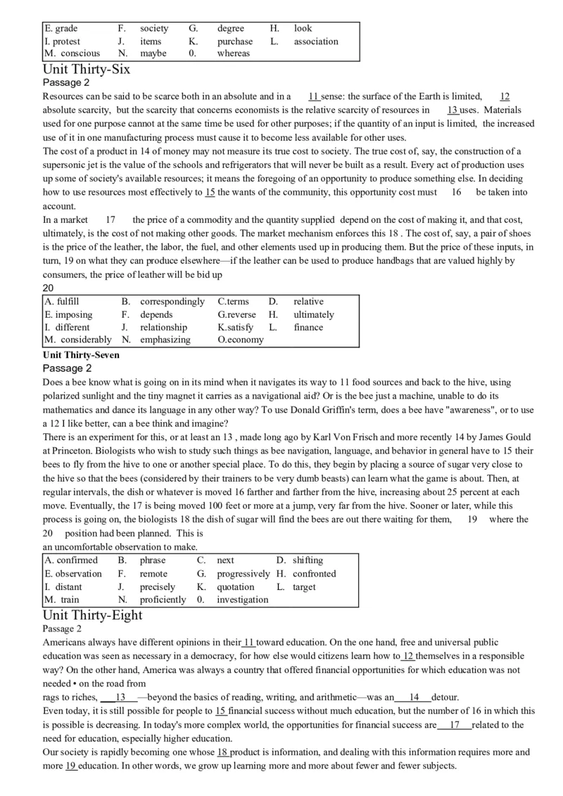 大学英语四级考试15选10专项训练_英语四六级整合_英语四六级真题版本二此版为主此文件夹会持续更新_四六级单词汇总_四级单词_赠四六级加油包_阅读