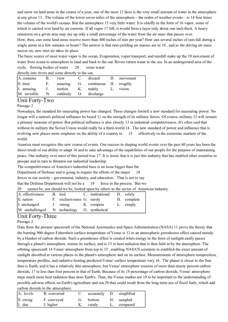 大学英语四级考试15选10专项训练_英语四六级整合_英语四六级真题版本二此版为主此文件夹会持续更新_四六级单词汇总_四级单词_赠四六级加油包_阅读