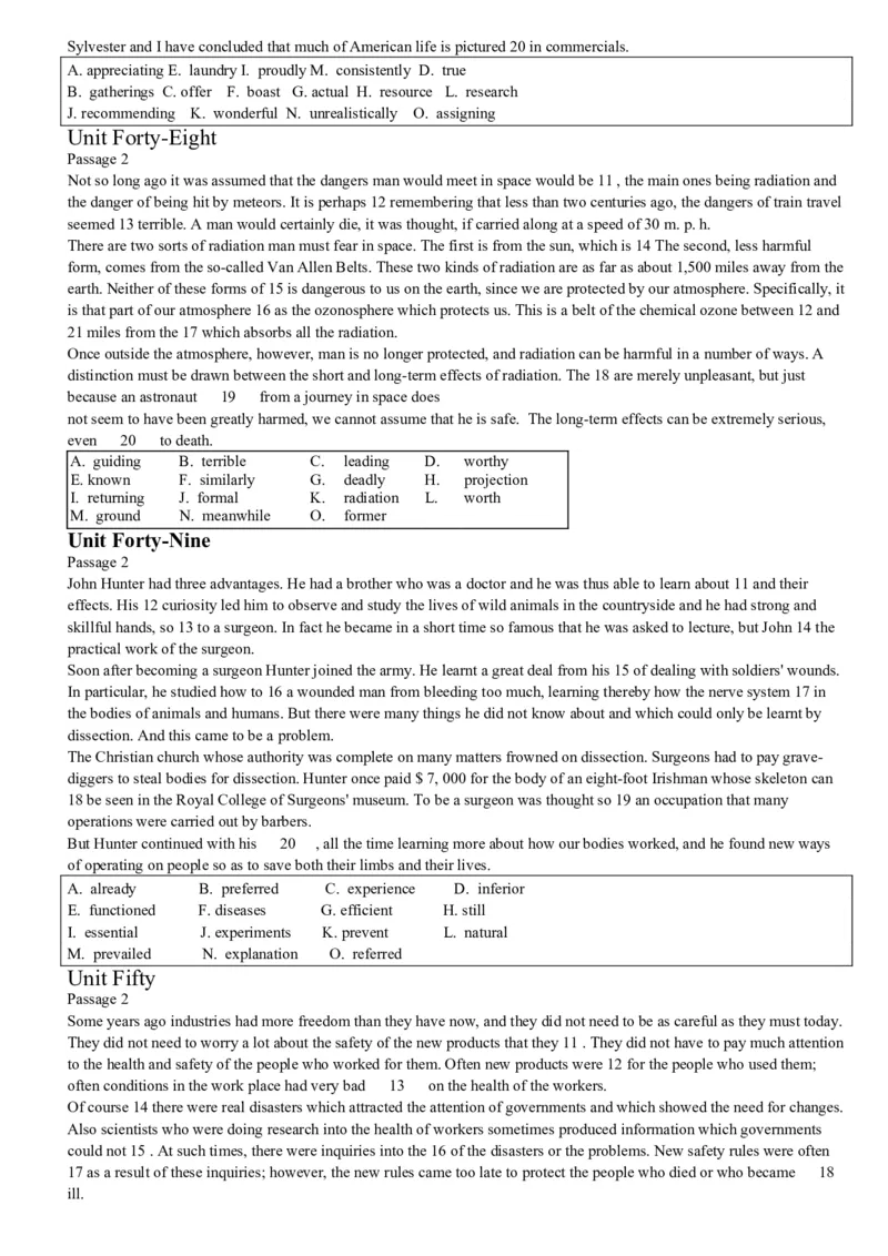 大学英语四级考试15选10专项训练_英语四六级整合_英语四六级真题版本二此版为主此文件夹会持续更新_四六级单词汇总_四级单词_赠四六级加油包_阅读