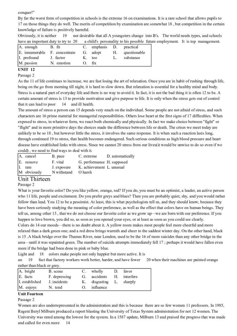 大学英语四级考试15选10专项训练_英语四六级整合_英语四六级真题版本二此版为主此文件夹会持续更新_四六级单词汇总_四级单词_赠四六级加油包_阅读