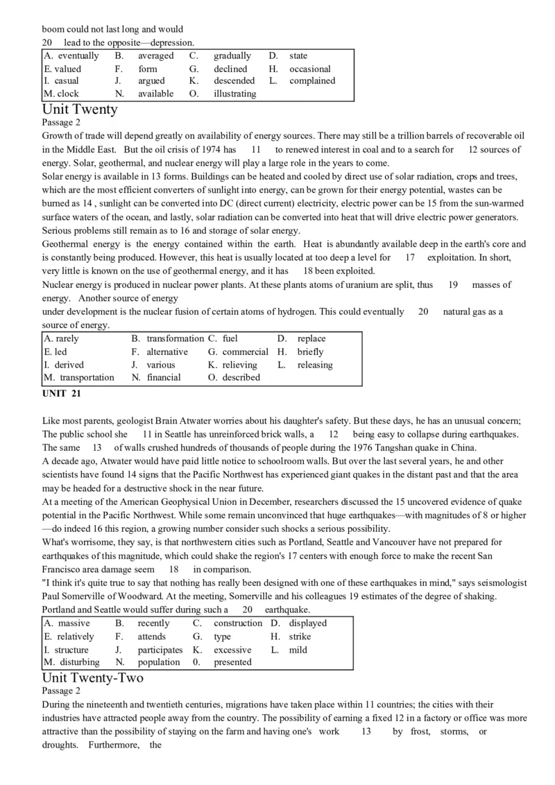 大学英语四级考试15选10专项训练_英语四六级整合_英语四六级真题版本二此版为主此文件夹会持续更新_四六级单词汇总_四级单词_赠四六级加油包_阅读