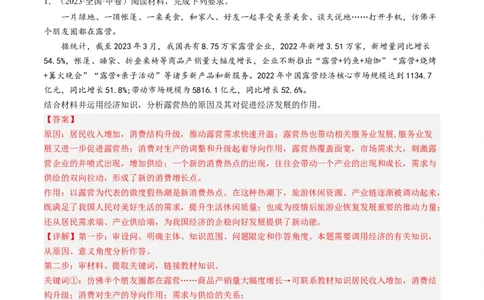 专题17经济生活综合主观题-五年（2019-2023）高考政治真题分项汇编（解析版）_赠送：2008-2024全套高考真题_高考政治真题_送高考政治五年真题(2019-2023)分项汇编（全国通用）