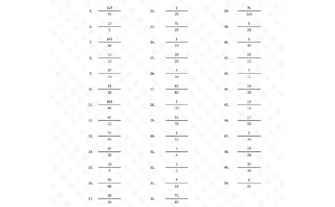 分数加减混合第41-60篇（高级）答案_编码0121-6年级数学口算计算_口算题（适合5年级）_分数-加减混合（280篇）_（分数）加减混合高级2～（80篇）