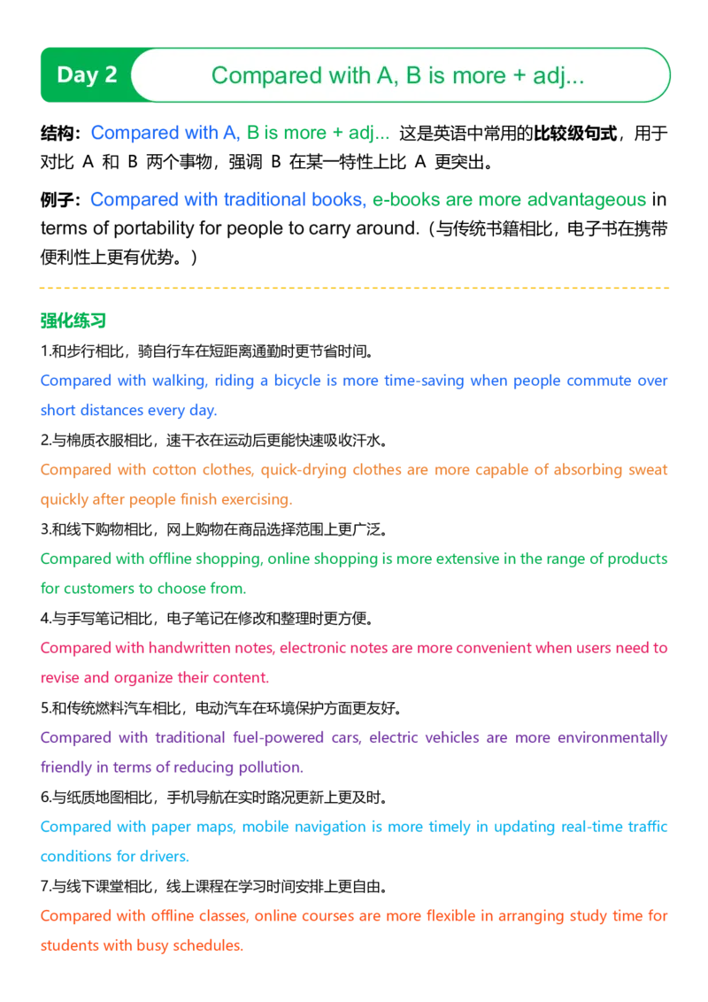 参考答案（记得一起下载哦）_123高中英语作文提分特训-21天高分句型仿写