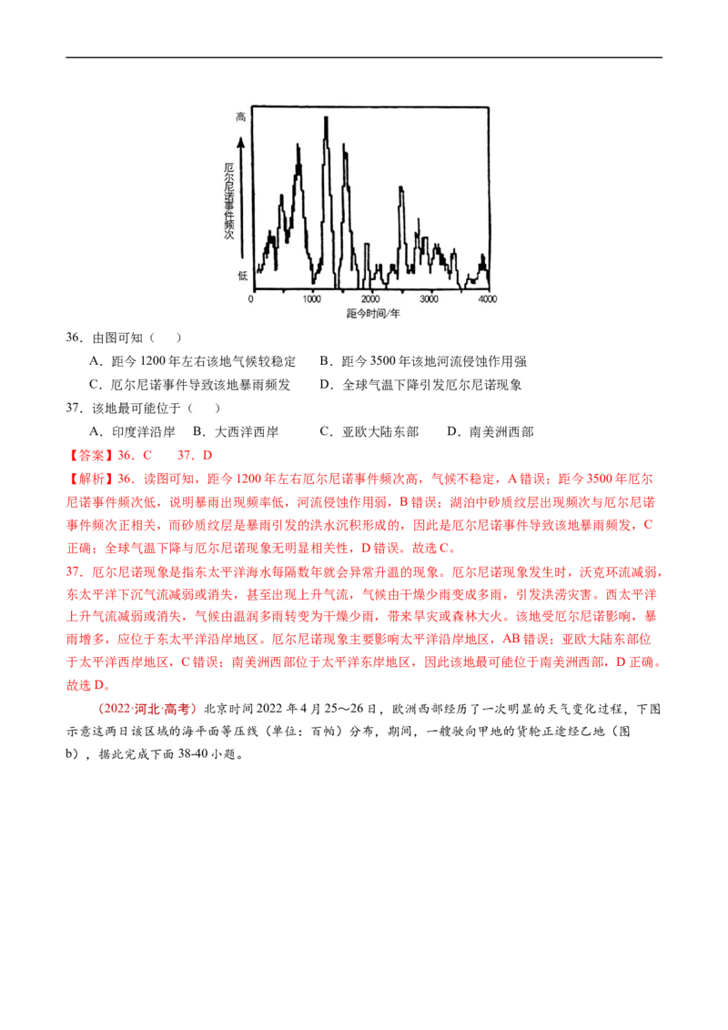 专题04地球上的水及其运动-五年（2019-2023）高考地理真题分项汇编（解析版）_赠送：2008-2024全套高考真题_高考地理真题_送高考地理五年真题(2019-2023)分项汇编（全国通用）