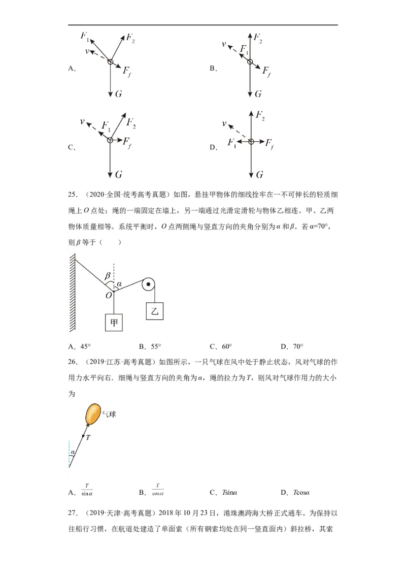 专题02相互作用(原卷版)_赠送：2008-2024全套高考真题_高考物理真题_送高考物理五年真题(2019-2023)分项汇编（全国通用）