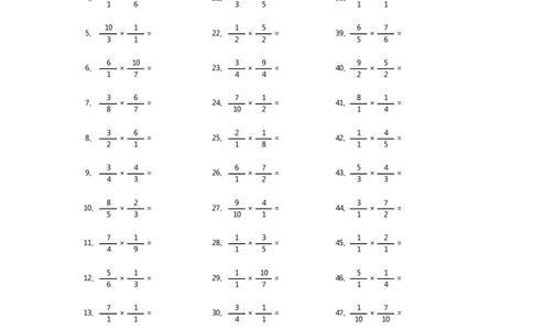 分数乘法第1-10篇_编码0121-6年级数学口算计算_口算题（适合6年级）(1)_分数-乘法（200篇）_（分数）乘法初级（100篇）