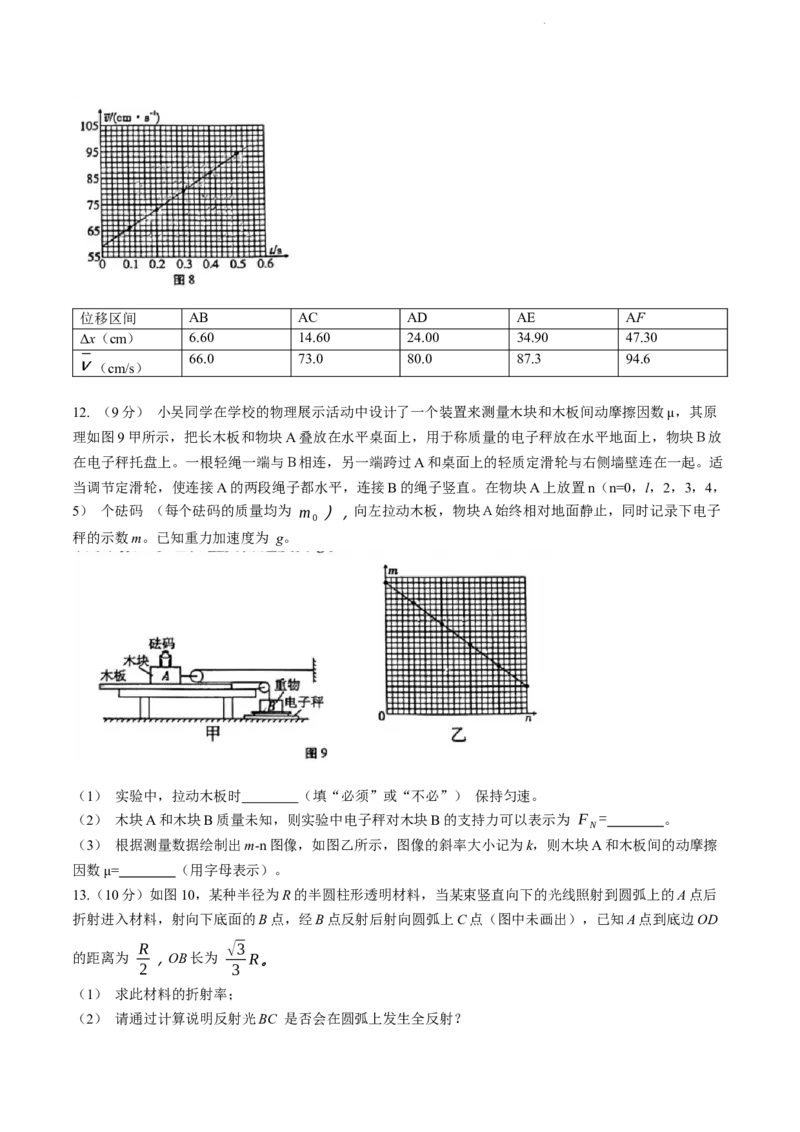 贵州省贵阳市第一中学2024届高三上学期高考适应性月考（二）物理(1)_2023年10月_01每日更新_23号_2024届贵州省贵阳市第一中学高三上学期高考适应性月考（二）