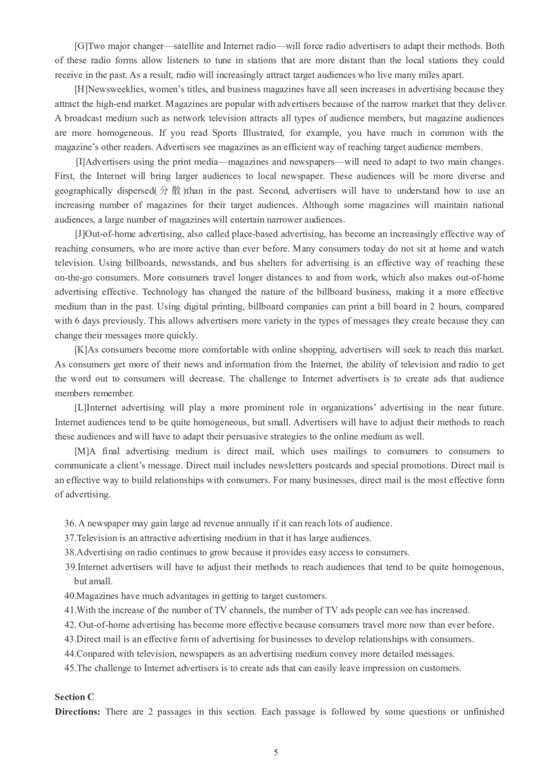 四级通关模拟卷第二套_英语四六级整合_英语四六级真题版本一此版本可作为补充_大学英语CET4_X0_03-四级模拟题_四级模拟题1-5套（赠送）_四级通关模拟卷（2）