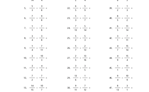 分数除法第21-50篇_编码0121-6年级数学口算计算_口算题（适合6年级）(1)_分数-除法（200篇）_（分数）除法高级（100篇）