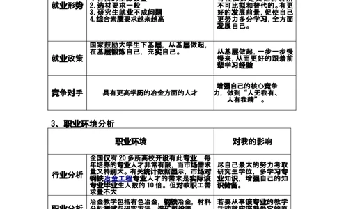 冶金工程专业职业生涯规划书_E6-职业规划_90冶金专业