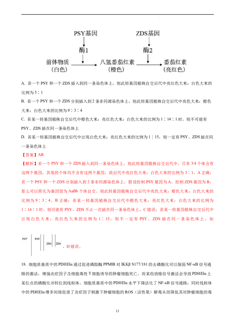 生物（山东卷）（全解全析）_2023高考押题卷_学易金卷-2023学科网押题卷（各科各版本）_2023学科网押题卷-学易金卷-生物_生物（山东卷）-学易金卷：2023年高考考前押题密卷