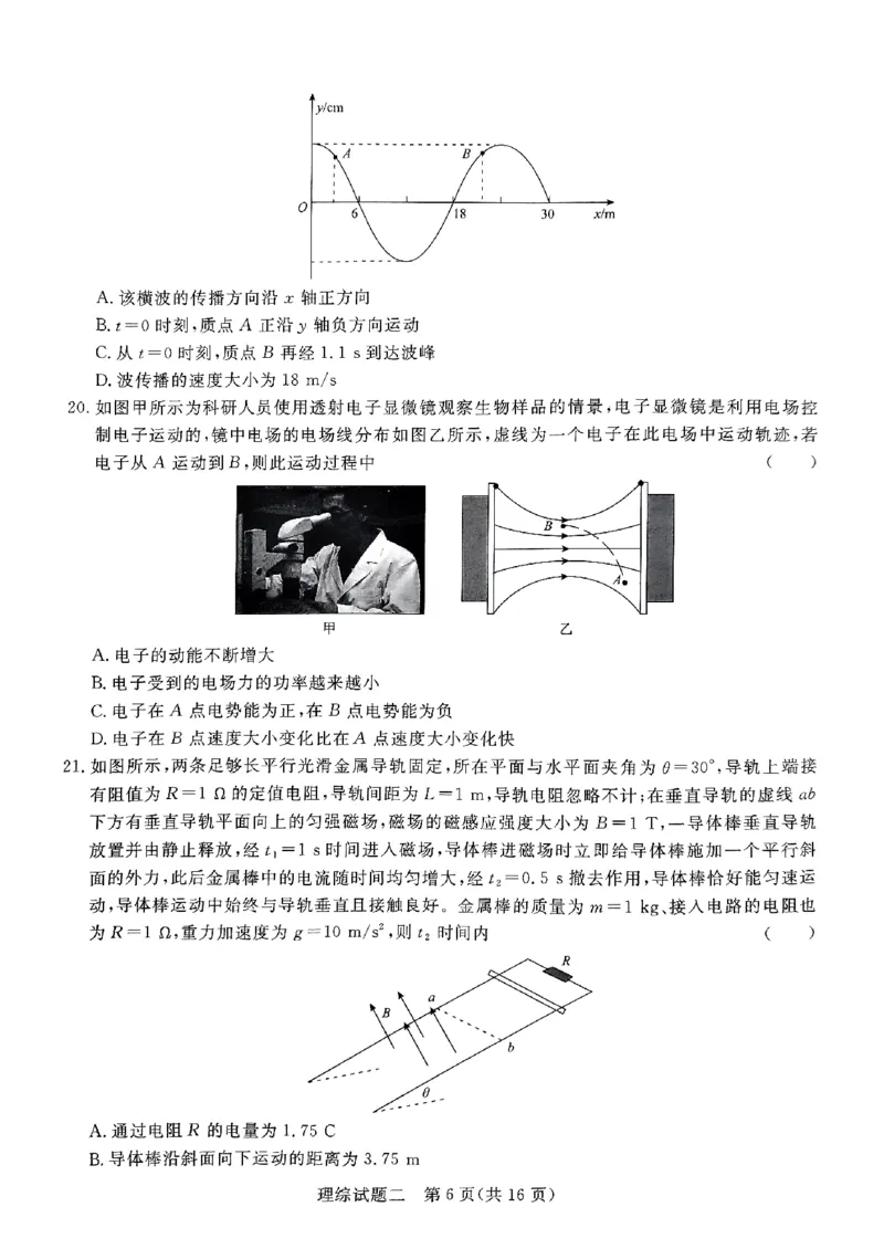 2024届河南省南阳市第一中学校高三下学期高考冲刺押题卷（二）理科综合试题_2024年5月_01按日期_20号_2024届青桐鸣大联考高三押题卷（二）_青桐鸣2024届高三押题卷（二）理科综合试题