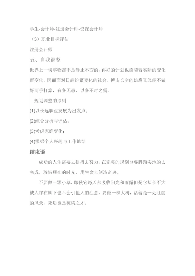 大学生职业生涯规划书(会计学类)_E6-职业规划_03会计专业